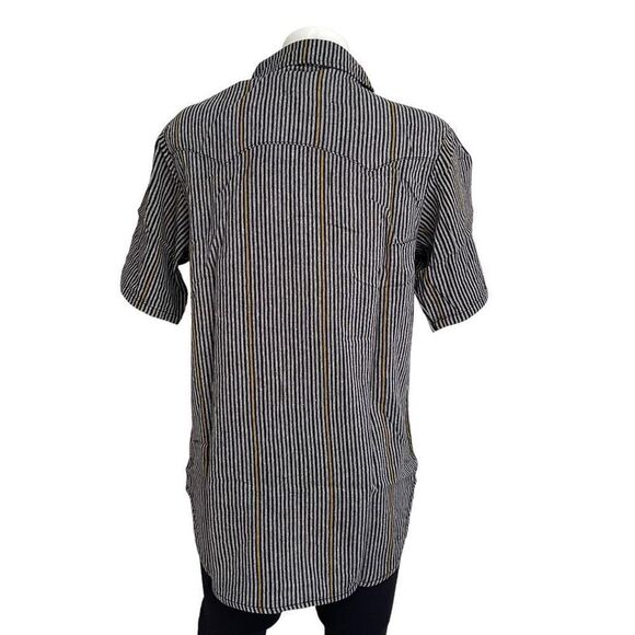 FREE PEOPLE X Sandrine Rose Pinstripe Britany Button Down Shirt size small New - Picture 4 of 8